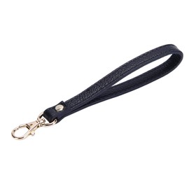 VanEnjoy Genuine Leather Keychain Wristlet Keychain Strap for Wallet Purse Clutch Cellphone Wristlet Key(Black With 2 PCS O Ring)