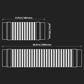 5" Inch Flexible Duct - 1.48 to 3.28 ft Length - Corrugated Aluminum Ducting Connector - Galvanized Steel End Sleeves - Washer and Dryer Exhaust Duct - Dust Collection Hose - Dryer Duct
