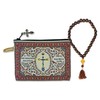 Tapestry Cloth Jesus Prayer Pouch with 33 Bead Wooden Prayer