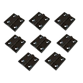 Metal Hinge 40 x 40 mm Black Folding Hinge Screw-On Hinge for Garden, Boat or Mechanical Engineering These Hinges are Versatile Pack of 8