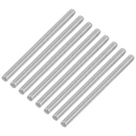 sourcing map 8Pcs Fully Threaded Rod, M5 x 80mm 304 Stainless Steel Right Hand Thread Bar Studs M5-0.8 Thread Pitch for Furniture Machinery Assembly
