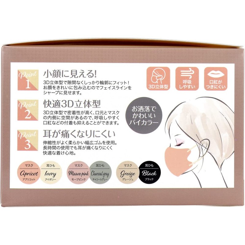 Global Japan STYLE-ON Nuance Bi-Color Fit Mask, 30 Pieces, 3