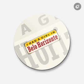 Unbranded Belo Horizonte Retro Travel Tin Sign | 4'' X 4'' Round Decorative Magnet