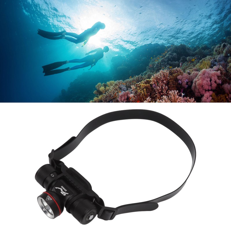 Diving Headlamp 1500LM Yellow Light LED Diving Head Lamp IPX8