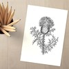 Newstamps Thistle Motif Stamp Large Wooden & Rubber for Card
