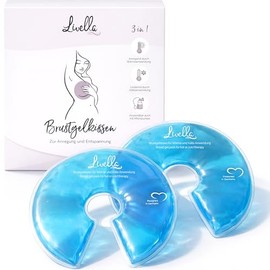 Livella Breast Gel Pillow 3-in-1 Cooling Cushion & Heat Cushion for Breast and Breastfeeding - Can be Used with Breast Pump - Relaxing & Milk Flow Stimulating - Thermal Pads 2 Pieces & 2 Protective Fleece - for the Puerperium