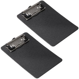 Audiofan Clipboard, Mini Size, 5.9 x 3.9 inches (15 x 10 cm), Pocket Size, Document Organizer, Binder, Memo Pad, Storage, Travel Convenient, (Black) Set of 2