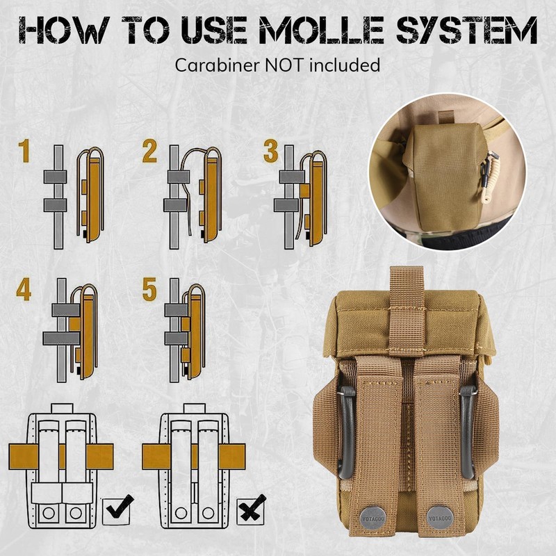 VOTAGOO Rangefinder Pouch with Protective Padding and Quick-Release Buckle, Molle