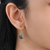 Gempires Ruby Zoisite Teardrop Crystal Earrings, Pear Shape Dangle Drop,