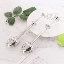 SUCHUANGUANG Heart Shape Stainless Steel Loose Leaf Tea Infuser Spoon Strainer Filter Herbal Spice With Long Handle Clamp Clip