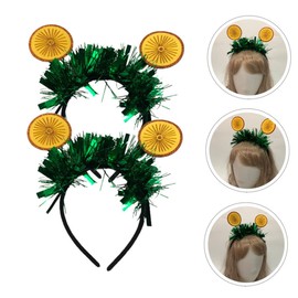 FRCOLOR 2pcs Orange Shaped Hawaiian Headbands Flexible Festival Hairbands for Luau and Pool Celebrations Fun Cosplay Accessories for