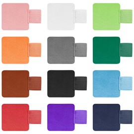 24 Pcs Self-adhesive Pen Elastic Notebook Band Holders PU Leather Loop Sticky Holders Adjustable Pencil Holder Straps for Notebook Planners Binders Books