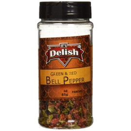 Dried Red and Green Bell Peppers Mix by It's Delish, 3 Oz. Medium Jar