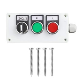 Nxtop Red Green Momentary Push Button Switch 440V 10A 1NC 1NO,3 Positions 2NO Latching Rotary Select Selector Switch Station Box