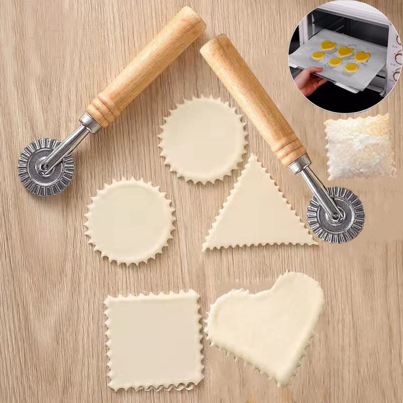 MTOMDY Ravioli Cutter Stamps with Roller Wheel Round Mold with