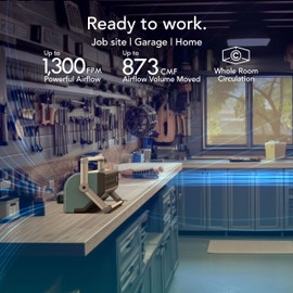 Vornado BXR HD Heavy Duty Air Circulator, 3-Speed High Velocity Powerful Shop Blower Fan, Multidirectional and Multipurpose Electric Air Mover, High-Impact Case with 8ft Cord