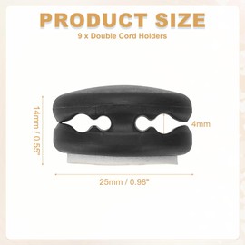 PATIKIL 9 x Doppelkabelhalter, Mini-Kabel-Clips, Kabel-Management-Clip, Kabel-Organizer für Schreibtisch, Nachttisch, Zuhause, Büro, Wohnmobile, Auto, Schwarz