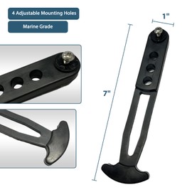 Telescoping Ladder Strap for Boat Yacht, Rubber Strap Secure Retaining Latch Band Belt with Adjustable Mounting Holes for Marine Sport Jet Swim Boarding(L)