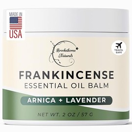 Brookethorne Naturals Frankincense Balm | Frankincense Essential Oil Balm for Skin Hydration | Soothing Muscle & Joint Support | Boswellia Extract, Arnica Montana, Castor Oil & Lavender 2oz