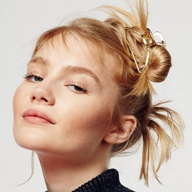 Aililong Haarklammer Gold - 2er Set Haarspangen Damen Klein mit Französischem Design aus Langlebigem Metall - Claude Haarklammer für Dickes und Dünnes Haar.