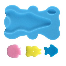 Almohadilla de Baño para bebé, Forma de Dibujos Animados, Cojín de Baño para bebé, Almohadilla de Baño Antideslizante Suave, Alfombrilla Flotante para Baño de bebé para Bebés (Azul)