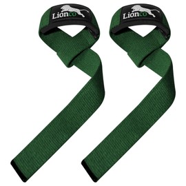 LIONCO Weightlifting Straps for Gym – Heavy Duty Padded Wrist Straps for Deadlifts, Powerlifting, Strength Training & CrossFit | Non-Slip Grip Lifting Straps for Men & Women, Bodybuilding, Fitness, Weight Training & Workout Support (GREEN)