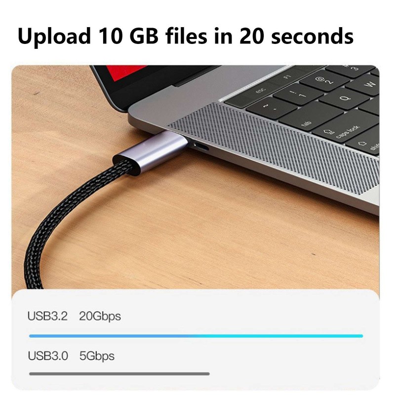 Type C Extension Cable USB3.2 100W 20Gbps 8k 60hz Male