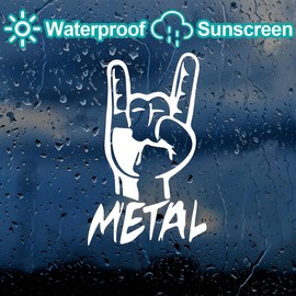 CGEAMDY Car Rear Reflective Sticker, Funny Caravan Laptop Car Sticker, Rock Hand Car Sticker, Metal Truck Rock On Sticker Stickers, Rock Hand Design Sticker Universal