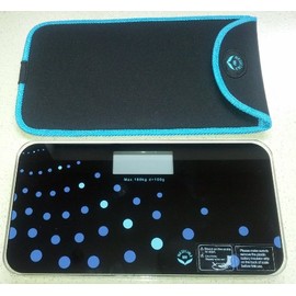 NewlineNY Trendy Wave Mini Bathroom Scale + Travel Slip Case, SBB0721M-NYTW + NY-MSS101-BBL