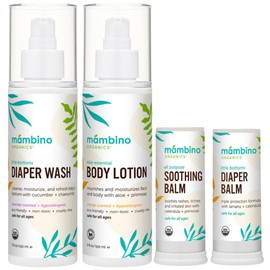 Mambino Organics Baby Arrival Essential Care Gift Set – All Natural 4pc Set with Newborn Must Have - Best Gift for New Moms