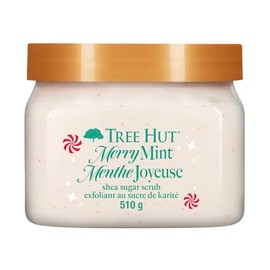 Tree Hut Merry Mint Shea Sugar Scrub, Exfoliating, Hydrating & Moisturizing Body Scrub with Shea Butter & Nourishing Essential Oils, Smooth & Soften Skin, Limited Edition Holiday, 18 oz