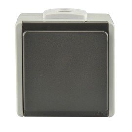 Unitec FR Off/Toggle Switch, Surface-Mounted, Grey/Dark Grey IP54