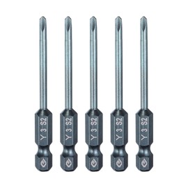 sourcing map 5pcs Y-Shaped Screwdriver Bit 1/4" Hex Shank Y3 Magnetic Head 2.6" Length S2 Steel Tri Wings Screw Driver Bit for Repair Work Electric Screwdriver, Blue
