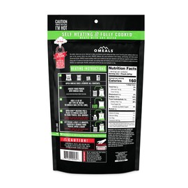 OMEALS Vegetarian Chili-MRE-Extended Shelf Life-Fully Cooked w/Heater-Perfect for Outdoor Enthusiasts, Travelers, Emergency Supplies-USA Made