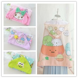 Sanrio Cartoon Character Hooded Bath Towel & Bathrobe 70x100cm/White Pacha Dog 4ea