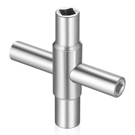 Square Key, 4-Point Key 6.5 mm/7 mm/8 mm/9 mm, 4-Way Multifunctional Key, Heating Bleed Key, Control Cabinet Key for Electric Water Gas Meter Box Universal Key