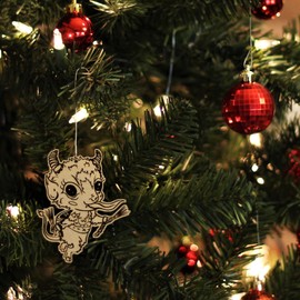 Cute Krampus Wood Christmas Ornament