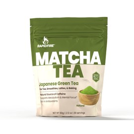 Rapid Fire Matcha Tea, Japanese Green Tea, Supports Metabolism and Mental Clarity, Rich in Antioxidants, Natural Source of Caffeine, 30 Servings