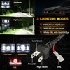 zoomto 2PCS 4x6 LED Headlights with Red Evil Eye Rectangular