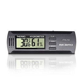 Inkbird Hygrometer Thermometer Dc 3V Input Digital Temperature Humidity Meter Gauge °F °C Monitor Indoor ITH10 Cigar Humidor Reptile Terrarium Incubator Greenhouse Basement Guitar