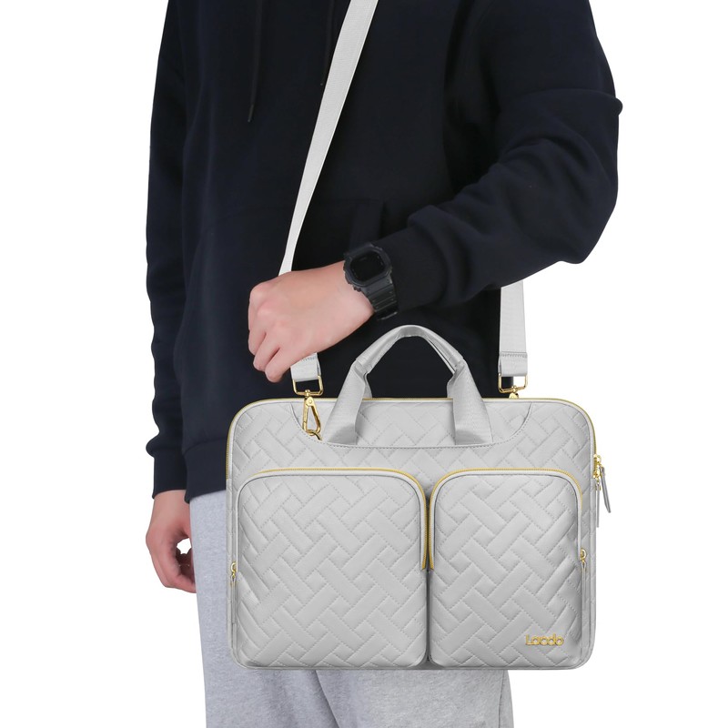Lacdo 360° Protective Laptop Shoulder Bag, 16 inch Laptop Bag
