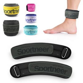 Sportneer Ankle Weights 1 LBS Pair Wrist Leg Arm Weights for Women Men Kids Child with Adjustable Straps, Strength Weighted for Jogging Running Walking Fitness Gym Workout (Black, 1 lb x 2)