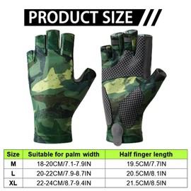 Valicaer Fishing Gloves,Fingerless Gloves UV Protection Gloves Breathable Sports Sailing Gloves Outdoor Sports Fishing Gloves for Men Women Fishing Rafting Sailing Kayaking Running Gloves (Green, M)