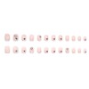 24PCS Short False Nails with Glue Stickers, Coffin Full Cover