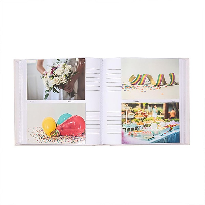 Kusso White Wedding Photo Album Luxury Pearl White with Silver
