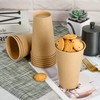 LITOPAK 100 Pack 16 oz Kraft Paper Cups, Disposable Coffee