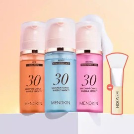 Menoken 메노킨 30초 퀵 버블 마스크 95ml NEW 리바이탈 (핑크) 기획 (+팩브러쉬) Menokin 30s Quick Bubble Mask 95ml New Revital (Pink) Set (+Pack Brush)