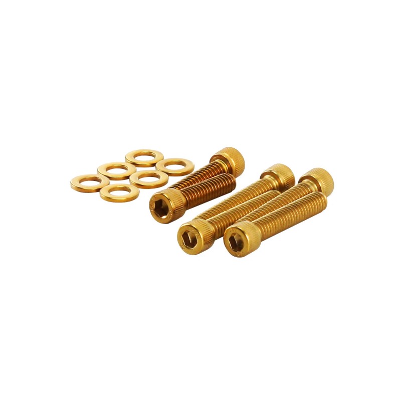 POWERJAMES 6pcs Gold Transmission covers bolt kit for Harley 06-24