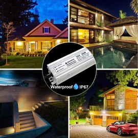 24V LED Power Supply, 3.3A 80W LED Driver Waterproof IP67, 90-265V AC to 24V DC Power Supply Converter, LED Low Voltage Transformer for LED Lights Indoor Outdoor Use