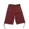 Lime Tree Wine Belted Cargo Flap Pockets Drawstring Hem Men